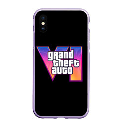 Чехол iPhone XS Max матовый Grand Theft Auto 6, цвет: 3D-светло-сиреневый