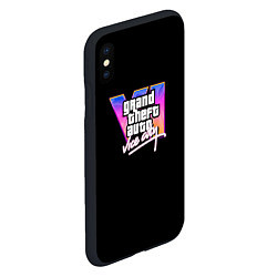 Чехол iPhone XS Max матовый Gta 6 vice city logo, цвет: 3D-черный — фото 2