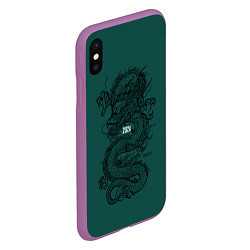 Чехол iPhone XS Max матовый Chinese dragon - 2024, цвет: 3D-фиолетовый — фото 2