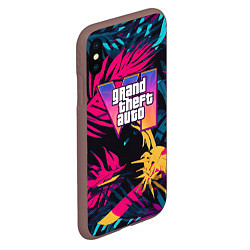 Чехол iPhone XS Max матовый GTA 6 logo abstract, цвет: 3D-коричневый — фото 2