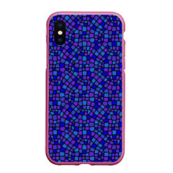 Чехол iPhone XS Max матовый Паттерн витражной мозаики, цвет: 3D-малиновый