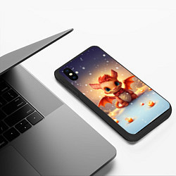 Чехол iPhone XS Max матовый Ветрокрылый огневик дракон, цвет: 3D-черный — фото 2