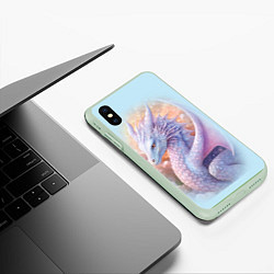 Чехол iPhone XS Max матовый Фэнтази дракон 2024, цвет: 3D-салатовый — фото 2