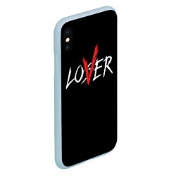 Чехол iPhone XS Max матовый Lover loser, цвет: 3D-голубой — фото 2