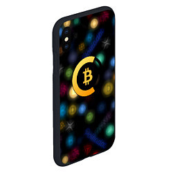 Чехол iPhone XS Max матовый Bitcoin logo criptomoney, цвет: 3D-черный — фото 2