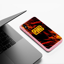 Чехол iPhone XS Max матовый Battlegrounds flame, цвет: 3D-баблгам — фото 2