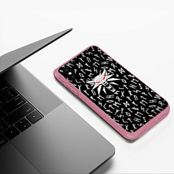 Чехол iPhone XS Max матовый The Witcher символы, цвет: 3D-малиновый — фото 2