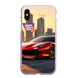 Чехол iPhone XS Max матовый GTA 6 Vice city, цвет: 3D-светло-сиреневый