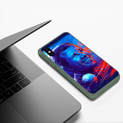 Чехол iPhone XS Max матовый Улыбка Гагарина, цвет: 3D-темно-зеленый — фото 2