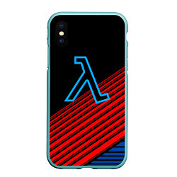 Чехол iPhone XS Max матовый Half life stripes freeman, цвет: 3D-мятный