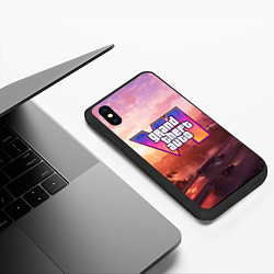 Чехол iPhone XS Max матовый GTA 6 Vice, цвет: 3D-черный — фото 2