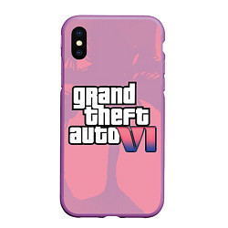 Чехол iPhone XS Max матовый GTA 6 pink, цвет: 3D-фиолетовый