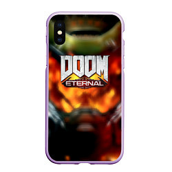 Чехол iPhone XS Max матовый Doom eternal games, цвет: 3D-сиреневый