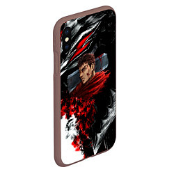 Чехол iPhone XS Max матовый Berserk anime logo, цвет: 3D-коричневый — фото 2