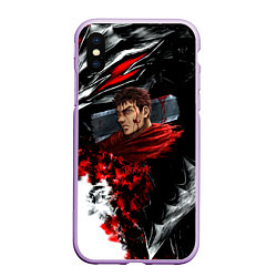 Чехол iPhone XS Max матовый Berserk anime logo, цвет: 3D-сиреневый