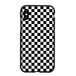 Чехол iPhone XS Max матовый Шахматное поле чёрно-белый, цвет: 3D-черный