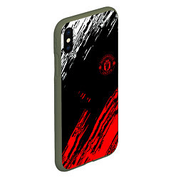 Чехол iPhone XS Max матовый ФК Манчестер Юнайтед спортивные краски, цвет: 3D-темно-зеленый — фото 2