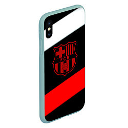 Чехол iPhone XS Max матовый Barcelona stripes sport, цвет: 3D-мятный — фото 2