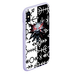 Чехол iPhone XS Max матовый The Witcher символы славянские, цвет: 3D-светло-сиреневый — фото 2