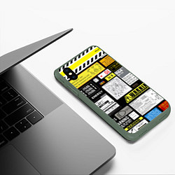 Чехол iPhone XS Max матовый Инженерные знаки, цвет: 3D-темно-зеленый — фото 2