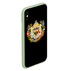 Чехол iPhone XS Max матовый Россия герб славянский, цвет: 3D-салатовый — фото 2