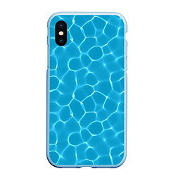 Чехол iPhone XS Max матовый Каустика, цвет: 3D-голубой