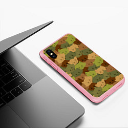 Чехол iPhone XS Max матовый Котики - камуфляж, цвет: 3D-баблгам — фото 2