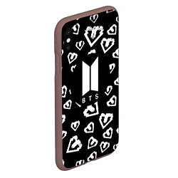 Чехол iPhone XS Max матовый BTS band black kpop, цвет: 3D-коричневый — фото 2