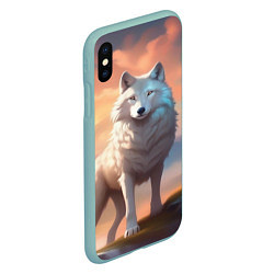 Чехол iPhone XS Max матовый Небесная волчица, цвет: 3D-мятный — фото 2