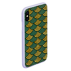 Чехол iPhone XS Max матовый Чешуя зелёного древесного дракона, цвет: 3D-светло-сиреневый — фото 2