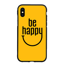 Чехол iPhone XS Max матовый Smile - be happy, цвет: 3D-черный