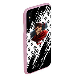Чехол iPhone XS Max матовый Berserk anime black pattern, цвет: 3D-розовый — фото 2