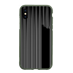 Чехол iPhone XS Max матовый Visual zebra stripes, цвет: 3D-темно-зеленый