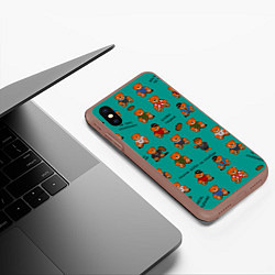 Чехол iPhone XS Max матовый Слово пацана: мишки-персонажи, цвет: 3D-коричневый — фото 2