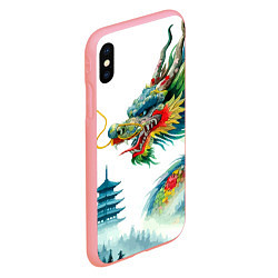 Чехол iPhone XS Max матовый Japanese watercolor dragon - art, цвет: 3D-баблгам — фото 2