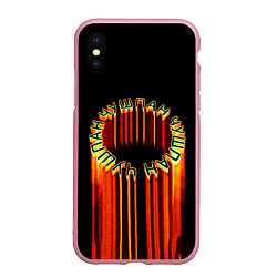 Чехол iPhone XS Max матовый Чушпан арт, цвет: 3D-розовый