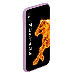 Чехол iPhone XS Max матовый Mustang fire, цвет: 3D-сиреневый — фото 2