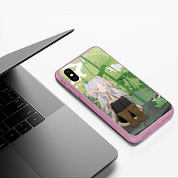 Чехол iPhone XS Max матовый Sousou no Frieren Фрирен Frog, цвет: 3D-розовый — фото 2