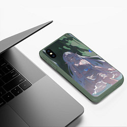 Чехол iPhone XS Max матовый Sousou no Frieren под деревом, цвет: 3D-темно-зеленый — фото 2