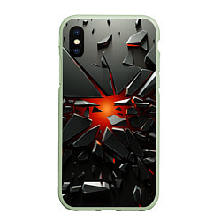 Чехол iPhone XS Max матовый Взрыв и черные камни