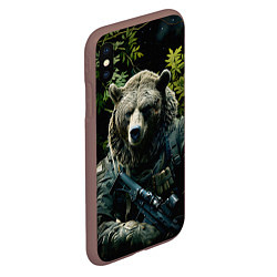 Чехол iPhone XS Max матовый Медведь солдат раненый, цвет: 3D-коричневый — фото 2