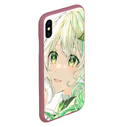 Чехол iPhone XS Max матовый Genshin Impact Nahida smile, цвет: 3D-малиновый — фото 2