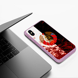 Чехол iPhone XS Max матовый СССР гранжевые краски прошлого, цвет: 3D-сиреневый — фото 2