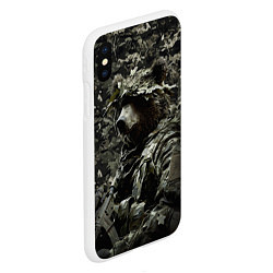 Чехол iPhone XS Max матовый Медведь воин спецназа, цвет: 3D-белый — фото 2