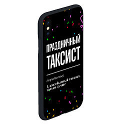 Чехол iPhone XS Max матовый Праздничный таксист и конфетти, цвет: 3D-черный — фото 2