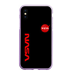 Чехол iPhone XS Max матовый NASA космос, цвет: 3D-сиреневый