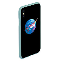 Чехол iPhone XS Max матовый NASA true space star, цвет: 3D-мятный — фото 2