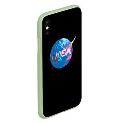 Чехол iPhone XS Max матовый NASA true space star, цвет: 3D-салатовый — фото 2