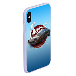 Чехол iPhone XS Max матовый Американский маслкар Chevrolet Camaro третьего пок, цвет: 3D-светло-сиреневый — фото 2