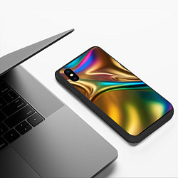 Чехол iPhone XS Max матовый Атласные изгибы, цвет: 3D-черный — фото 2